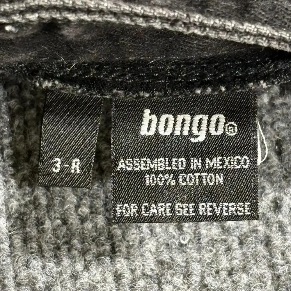 Bongo Shorts Juniors 3 Black Denim Cut Off Frayed Raw Hem Slim Double Black